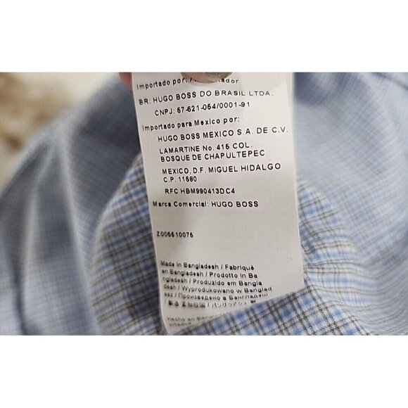 Hugo Boss Sharp Fit Plaid Long Sleeve Button Down Shirt Men's 15.5 32/33 - Picture 12 of 12